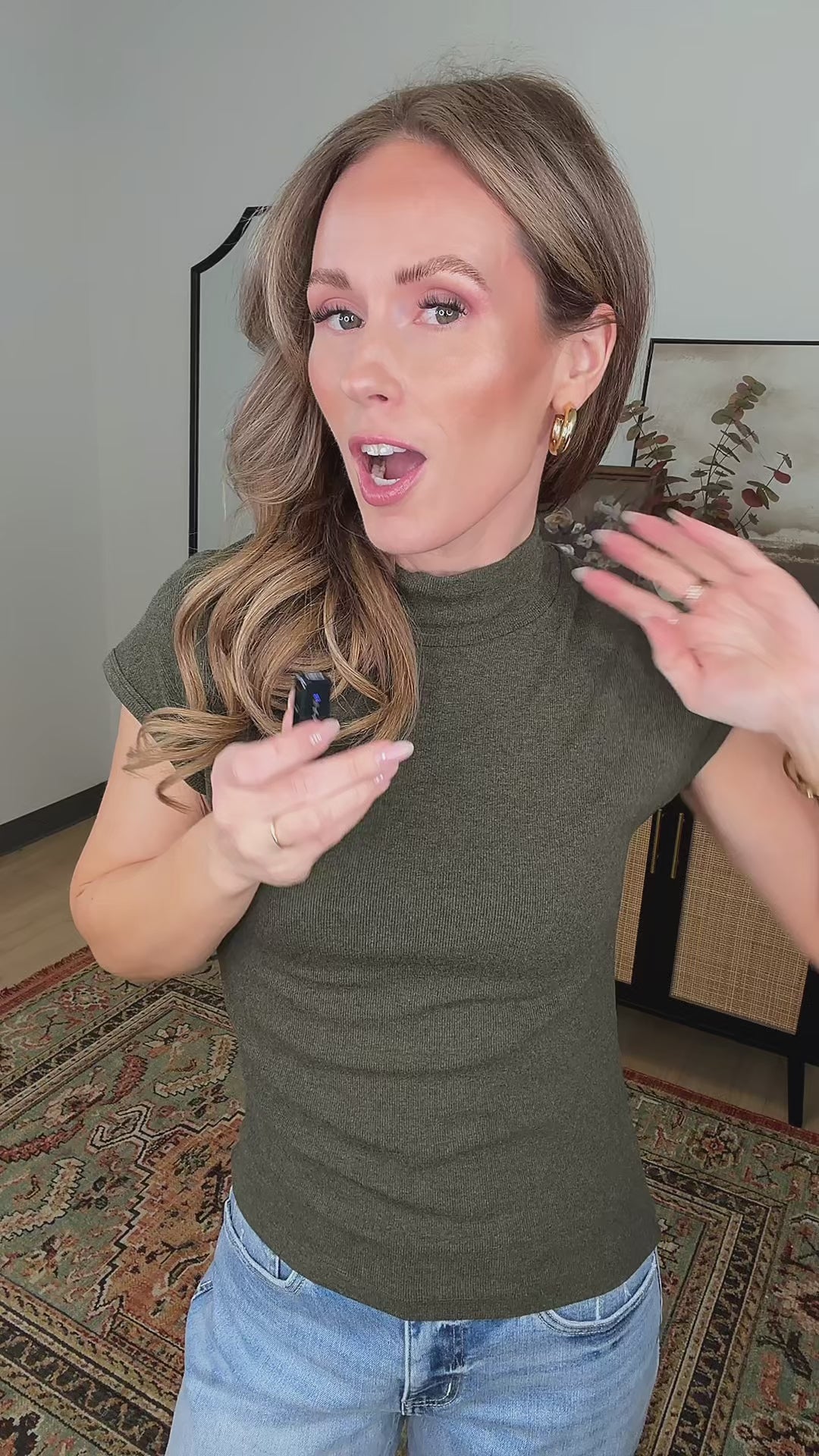 Mock Form Top in Dark Olive