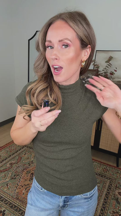 Mock Form Top in Dark Olive