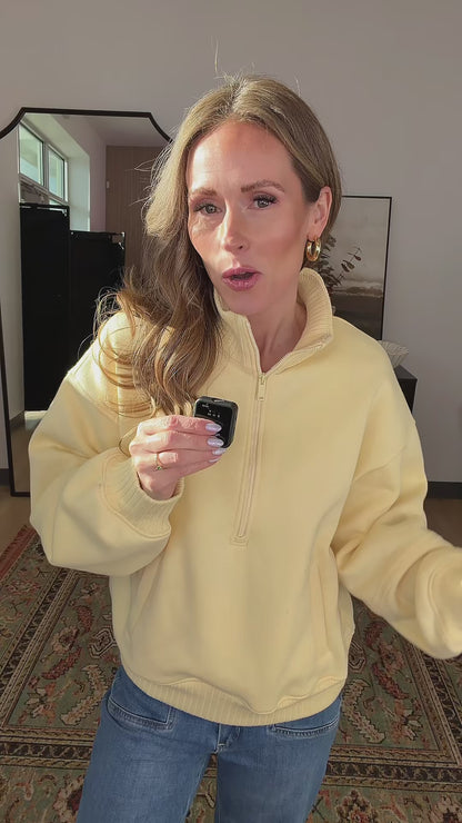 Sunday Half-Zip in Lemon