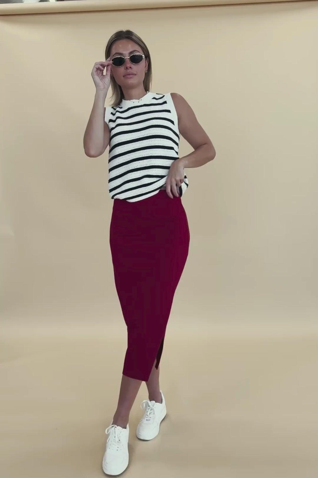 Davis Skirt in Cherry