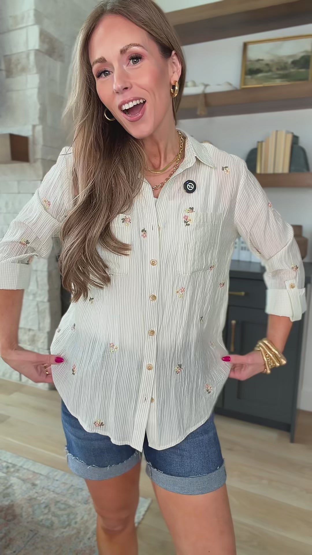 Garden Party Blouse in Green