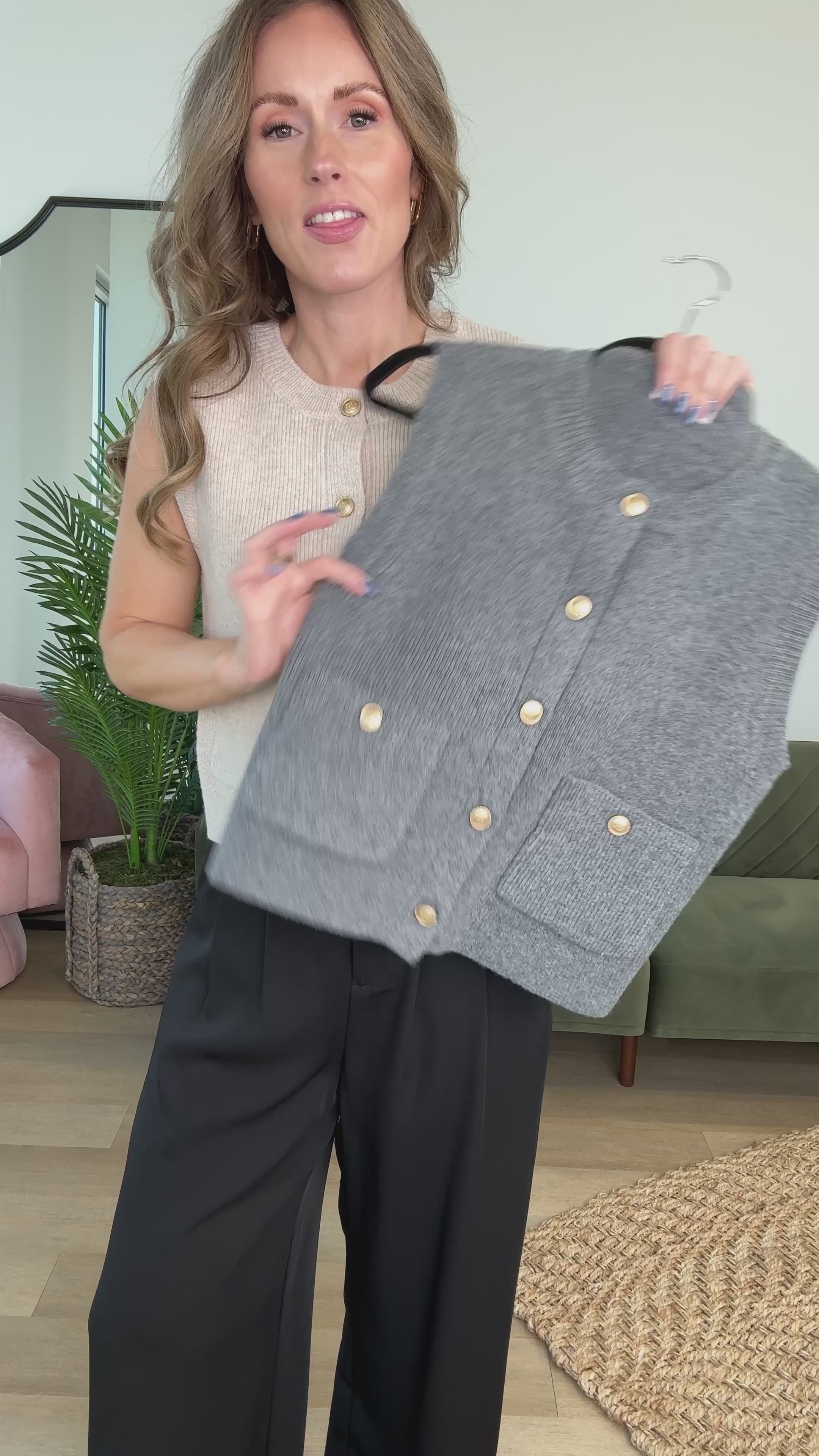 Wren Sweater Vest in Grey