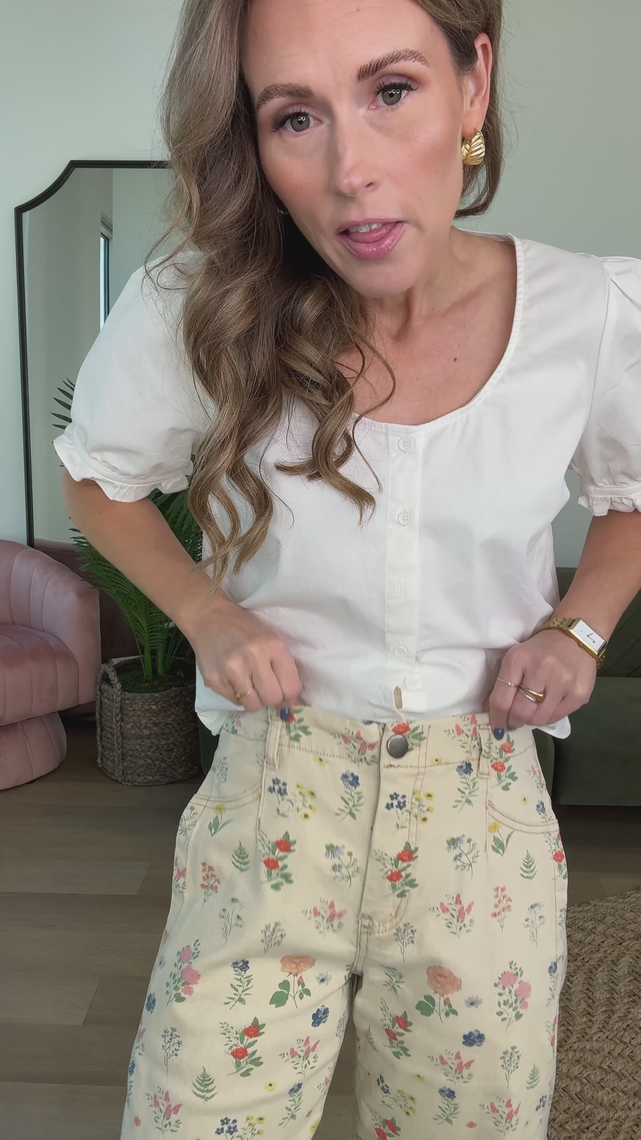 Floral Barrel Jeans