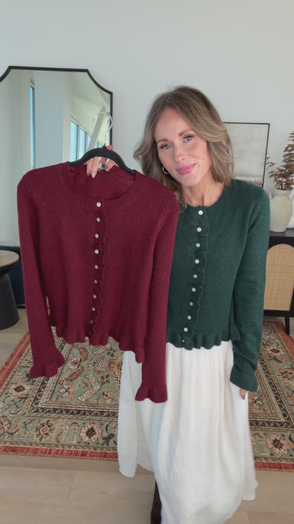 Hearth Cardigan in Burgundy