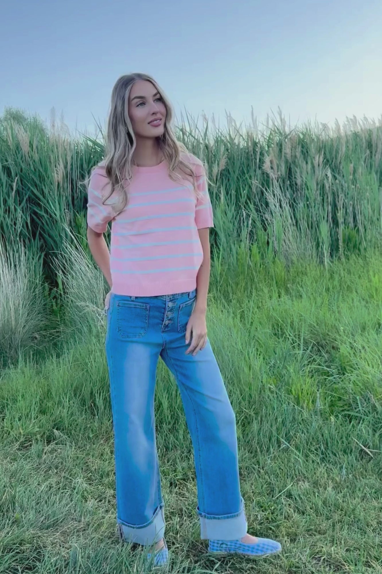 Finch Top in Peach