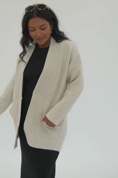 Harlow Cardigan in Oatmeal - FINAL SALE