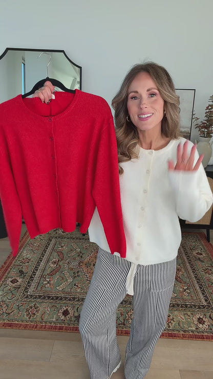 Fireside Cardigan in Cherry