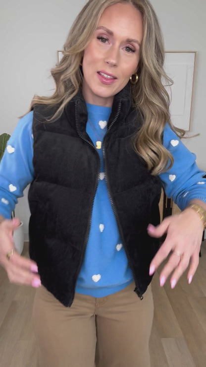 Boone Puffer Vest in Black - FINAL SALE
