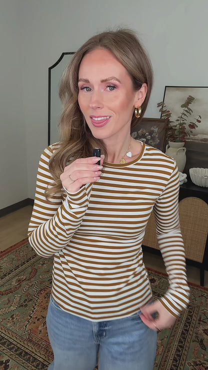 Caramel Stripe Top