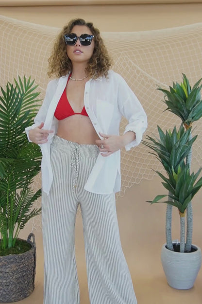 Maxwell Pant in Natural Stripe