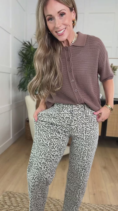 Leopard Barrel Jeans