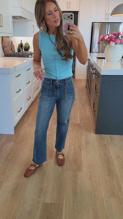 Emerson High Rise Cropped Utility Jean