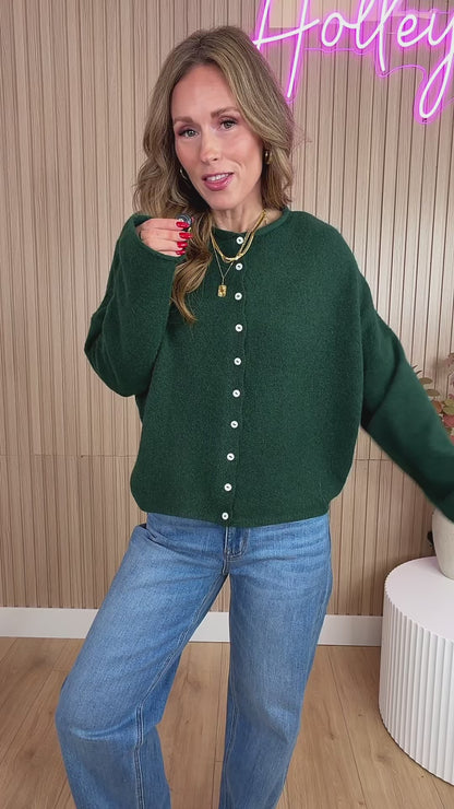 Evanston Cardigan in Pine