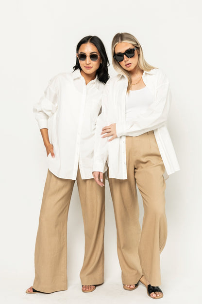 Matilda Button Down in White Holley Girl 