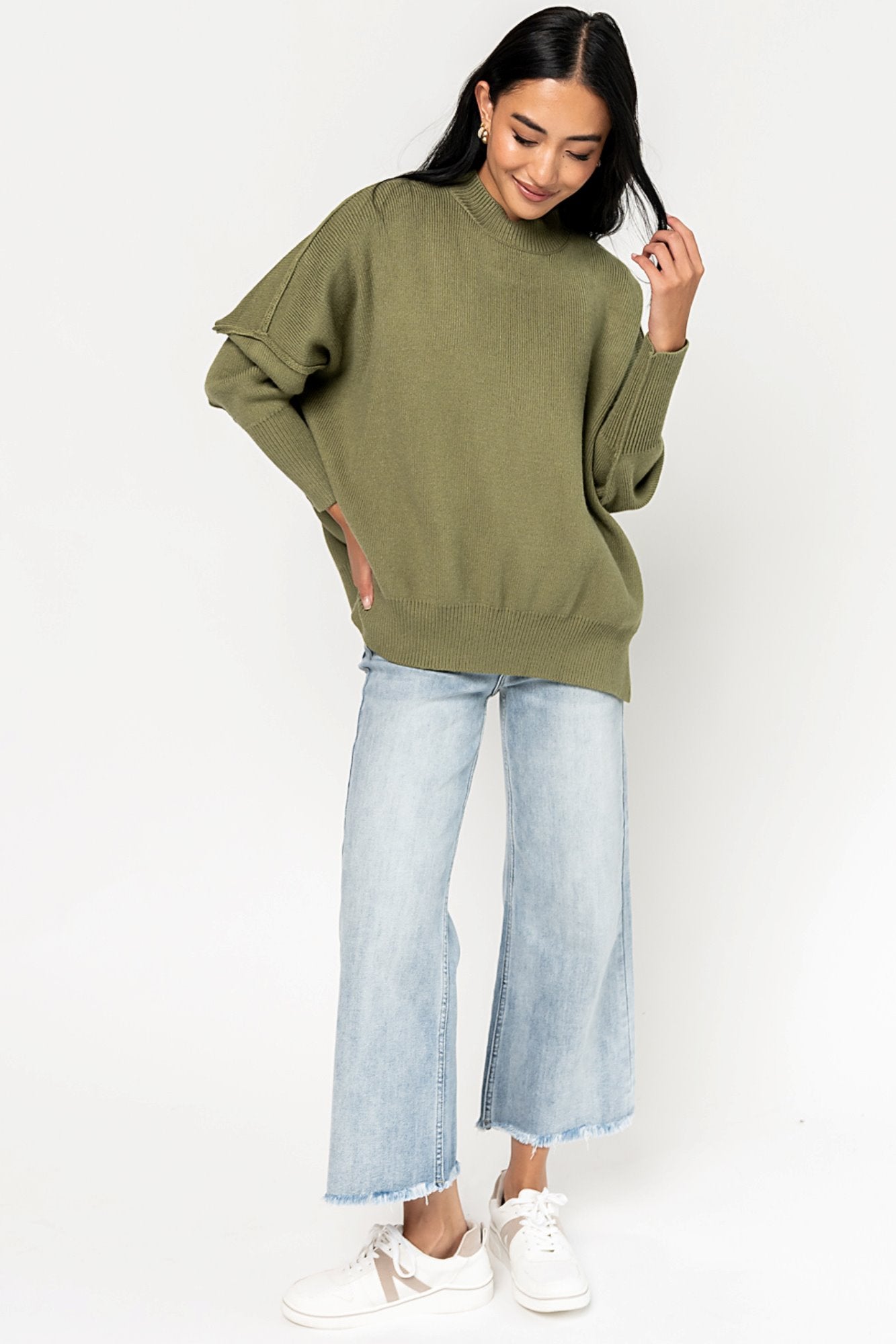 McKell Sweater in Olive Holley Girl 
