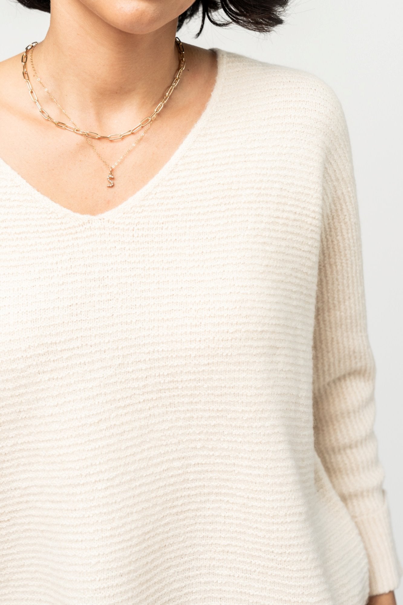 Sullivan Sweater in Cream Holley Girl 