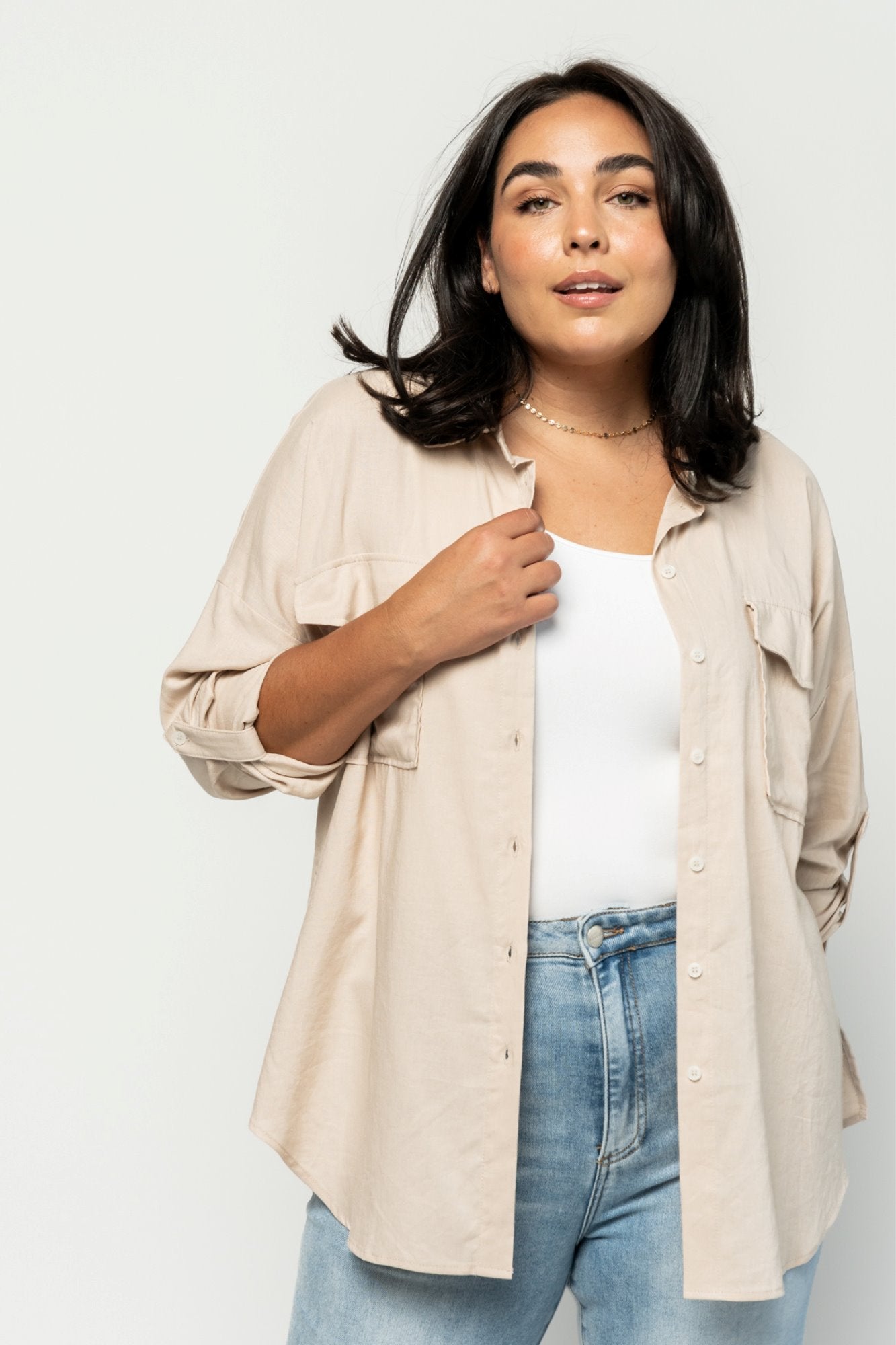 Cleo Top in Khaki Holley Girl 