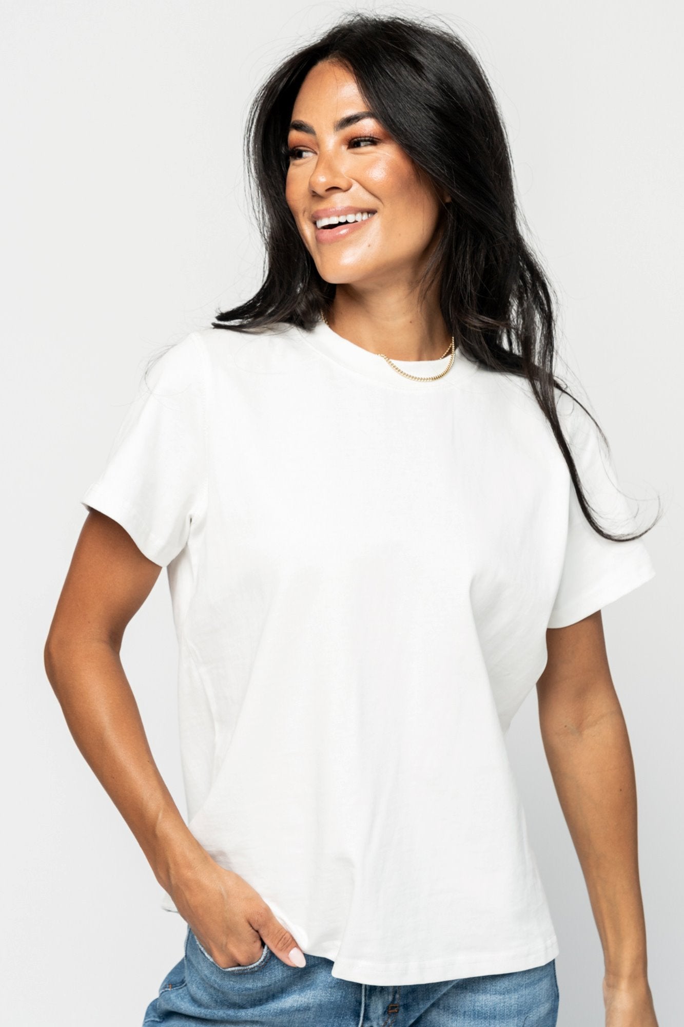 Maddy Tee in White (Small-XL) Holley Girl 