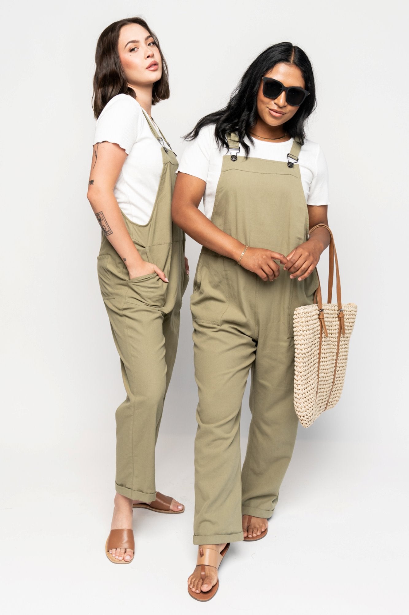 Finley Overalls in Olive Holley Girl 