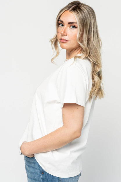 Maddy Tee in White (Small-XL) Holley Girl 