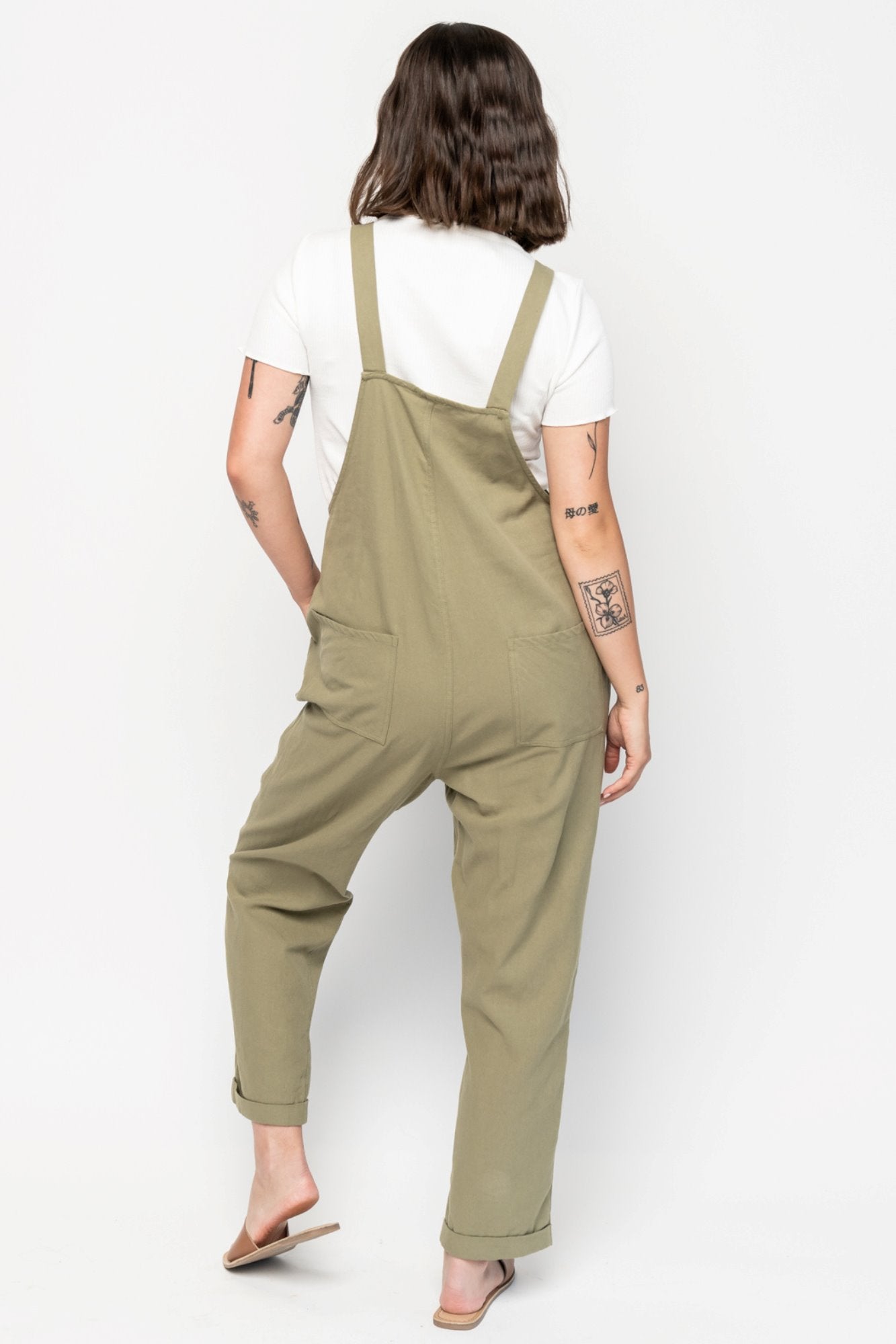 Finley Overalls in Olive Holley Girl 