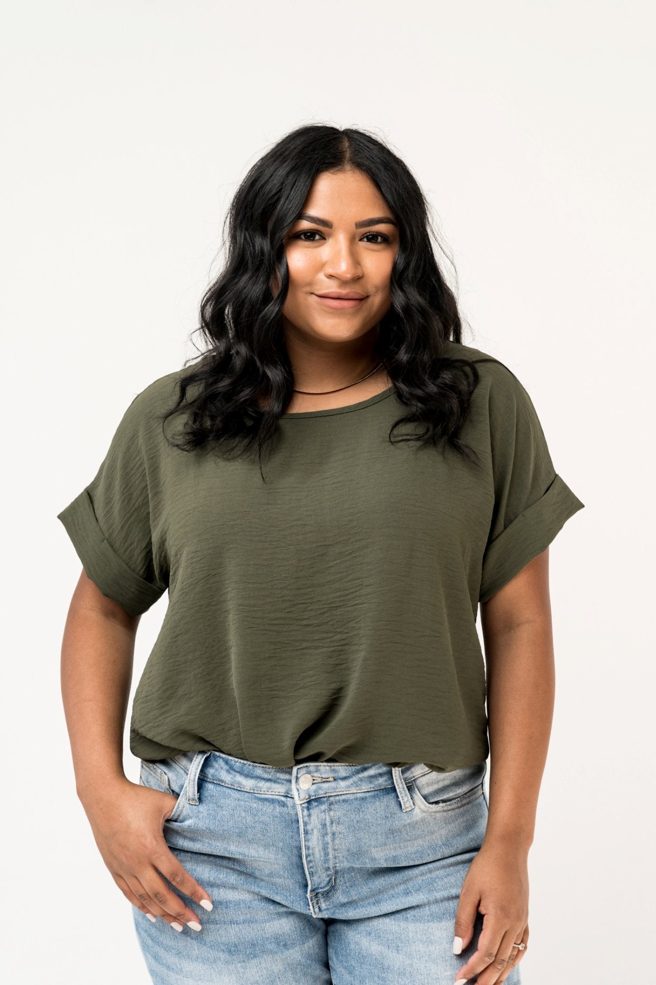 Ella Blouse in Olive (Small-3XL)