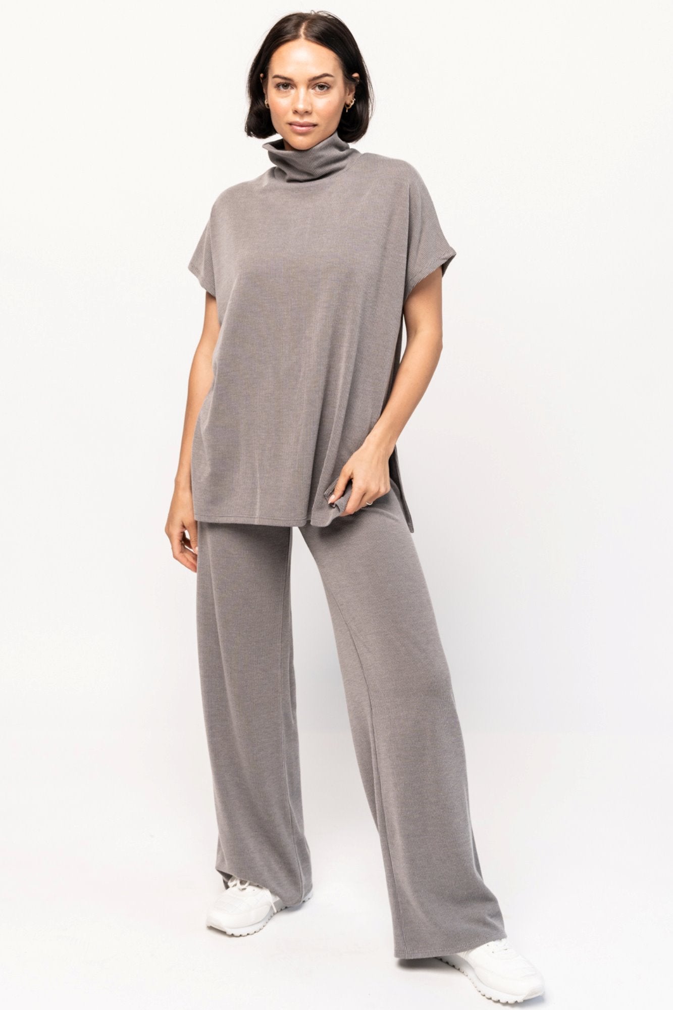 Jack Mock Neck Top in Grey Holley Girl 