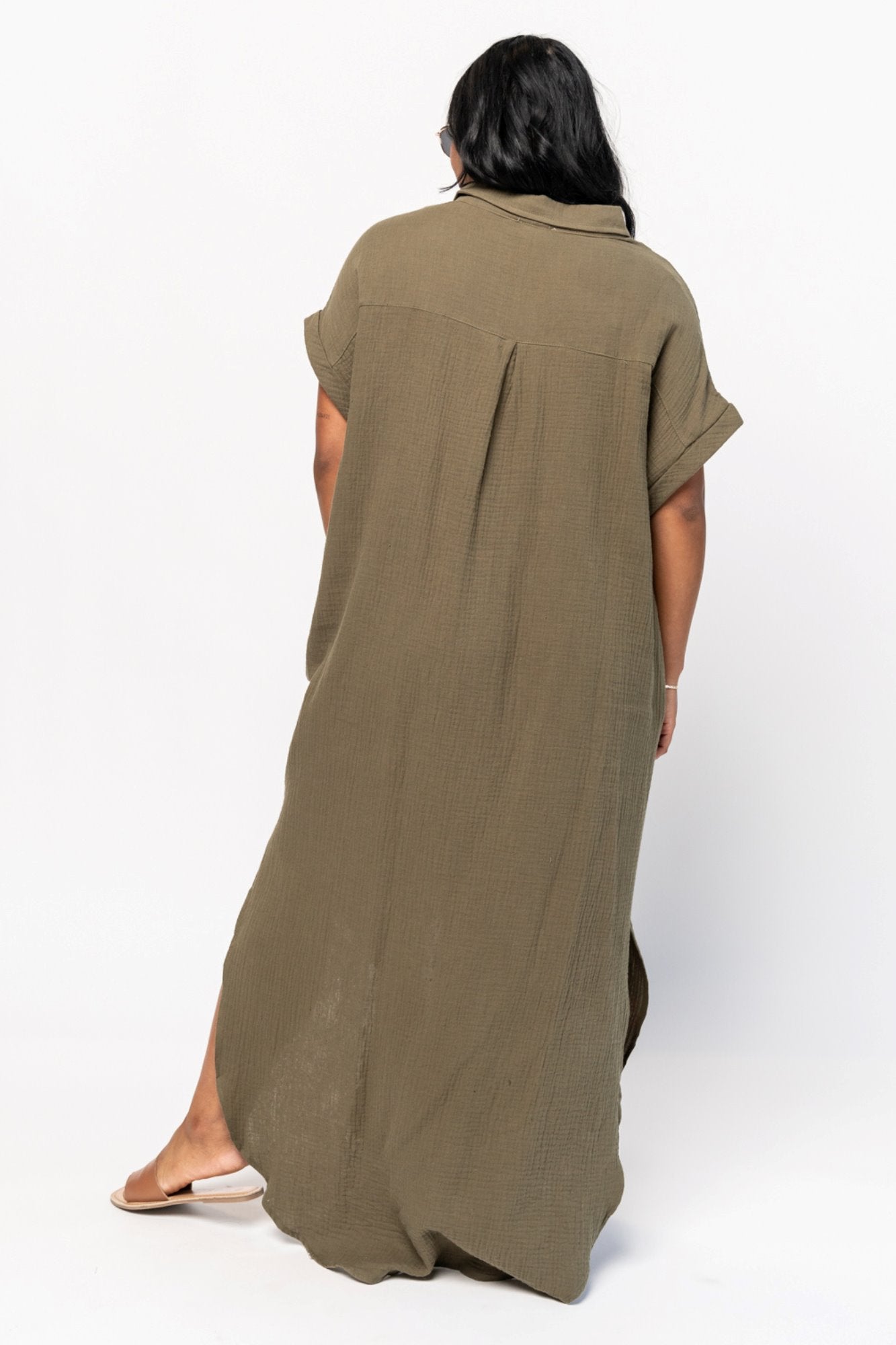 Simone Dress in Olive Holley Girl 