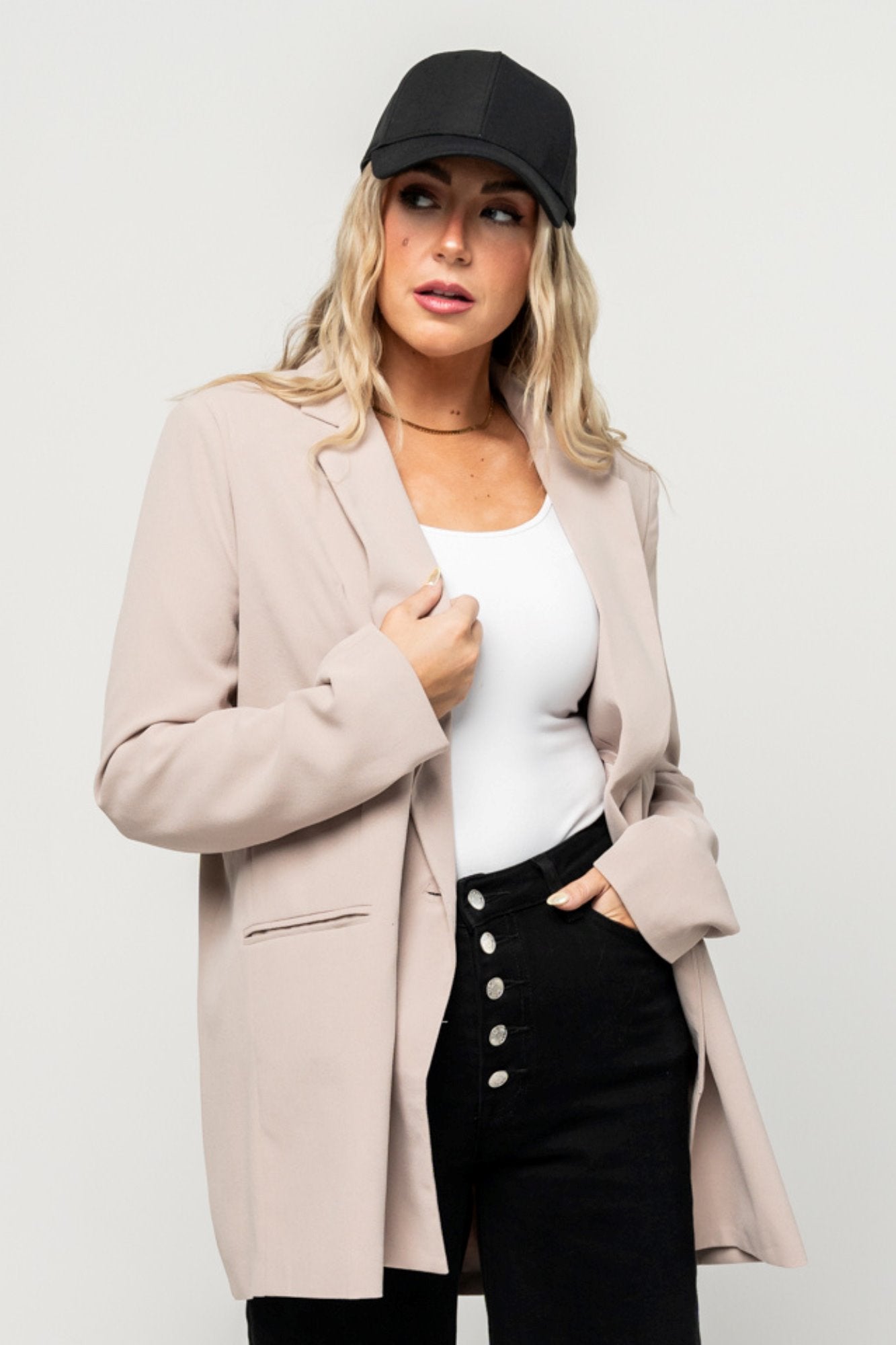 Dallas Blazer in Taupe Holley Girl 