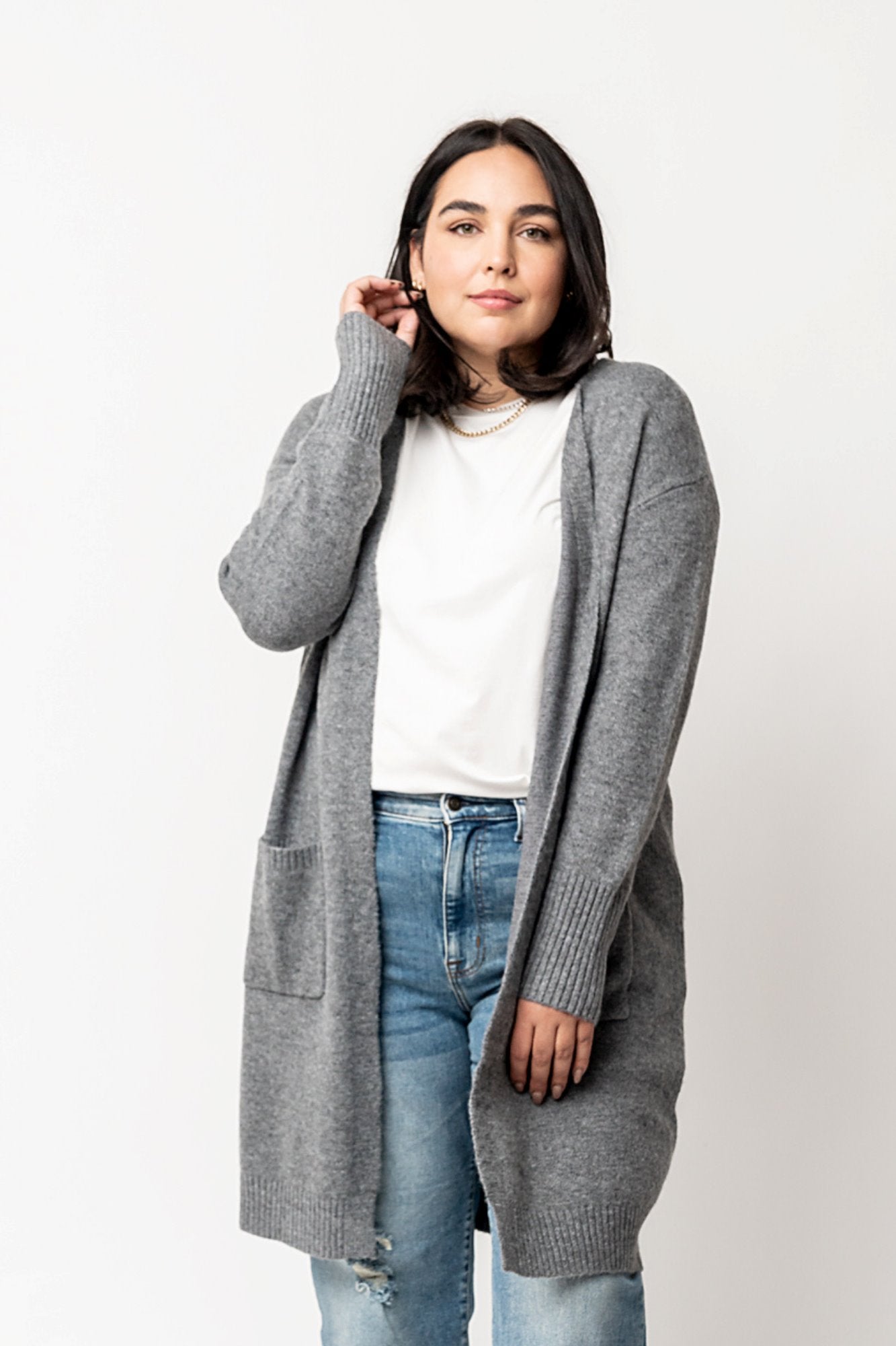 Elise Cardigan in Gray Clothing Holley Girl 