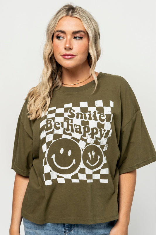 Be Happy Graphic Tee Holley Girl 