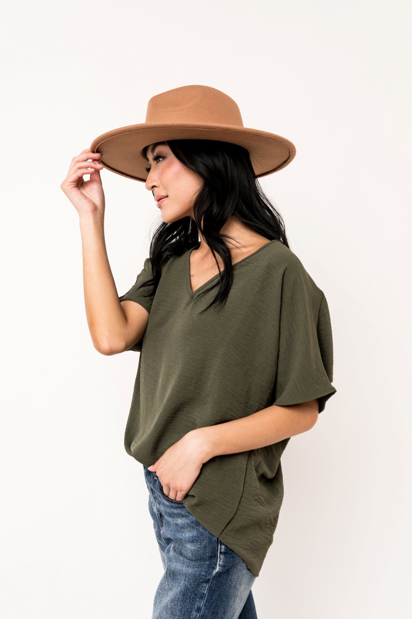 Haven Blouse in Olive Holley Girl 