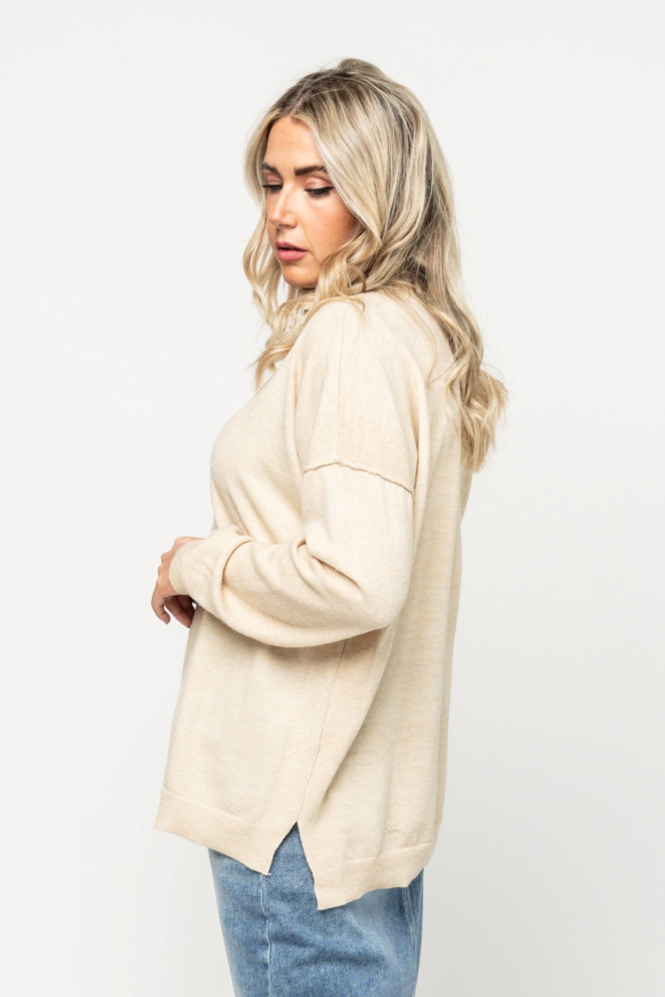 Milo Sweater in Oatmeal Holley Girl 