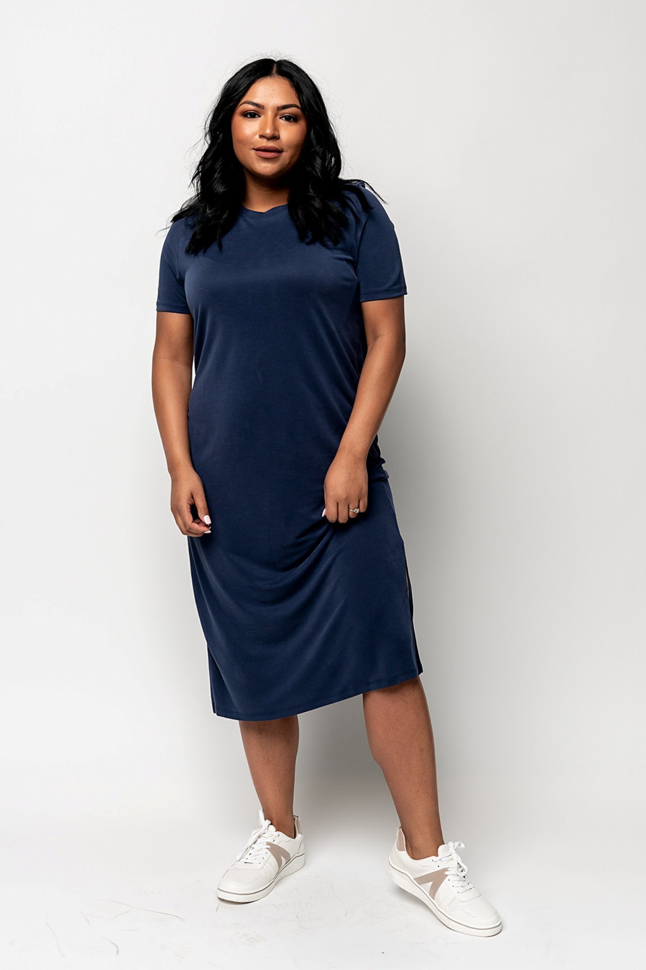 Maeve Dress in Navy Clothing Holley Girl 