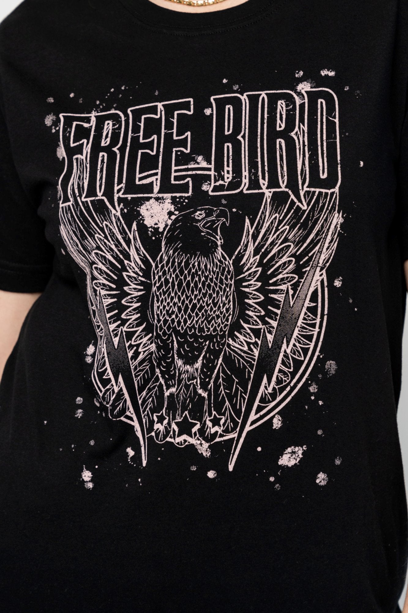 Free Bird Graphic Tee in Black (Small-XL) Holley Girl 