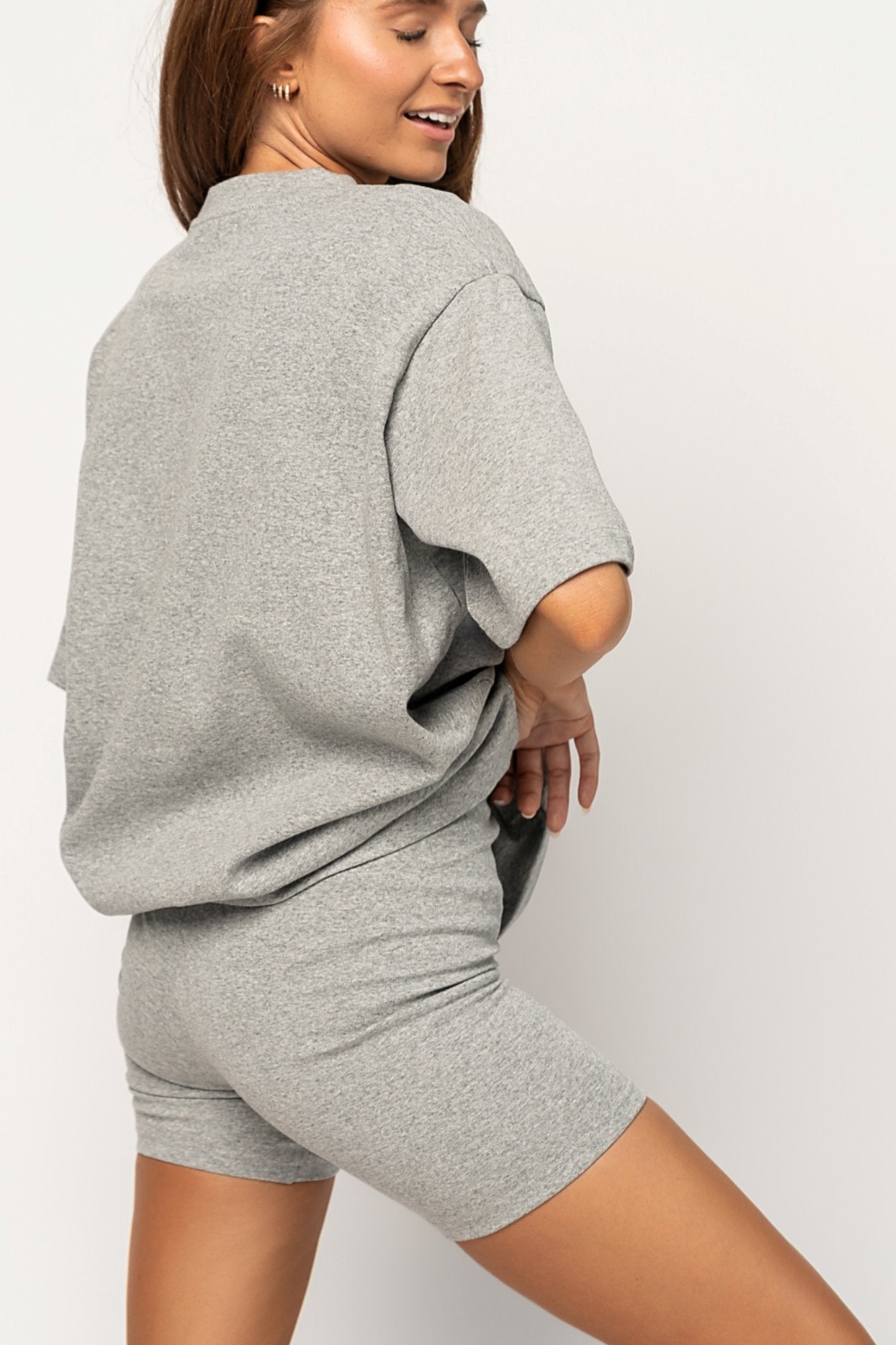 Quinn Biker Shorts in Grey Holley Girl 