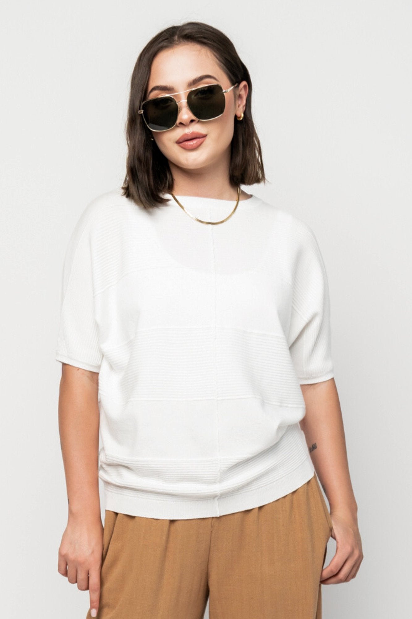 Parker Sweater in White Holley Girl 