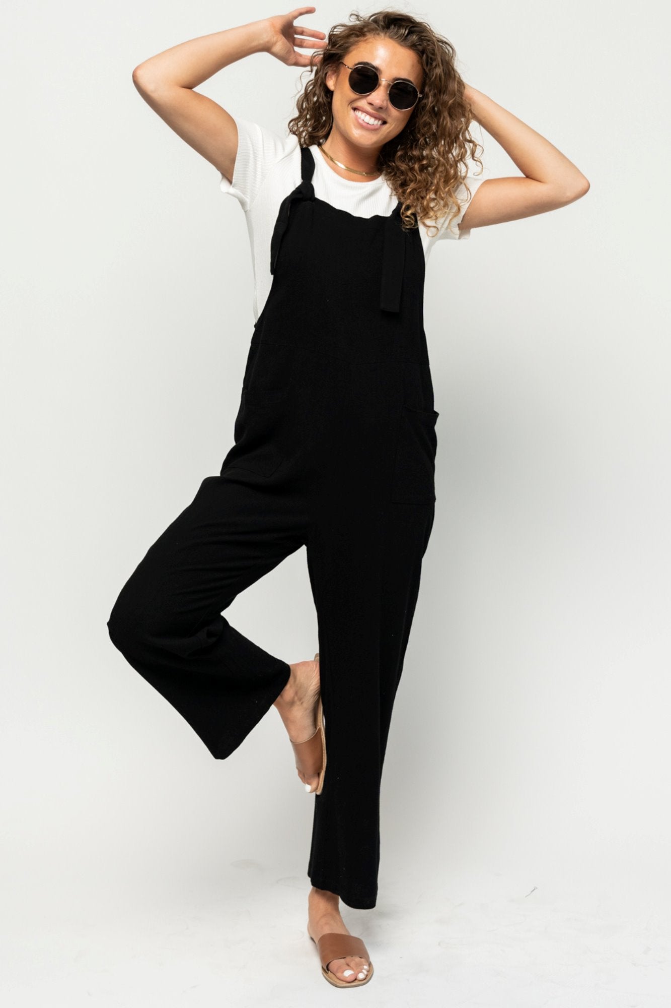 Shay Overalls in Black Holley Girl 