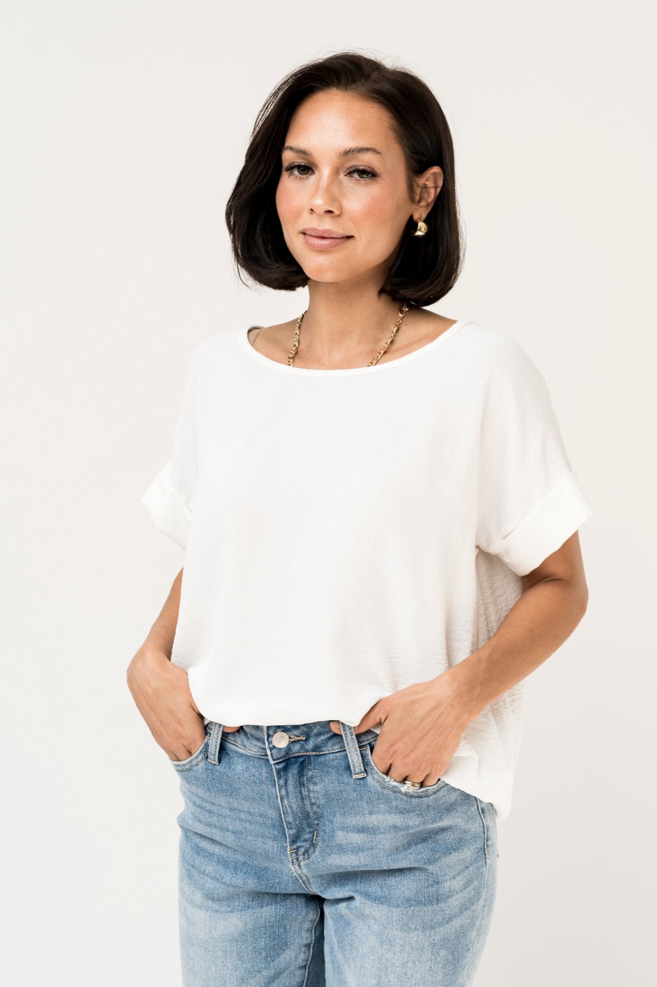 Ella Blouse in White (Small-3XL)