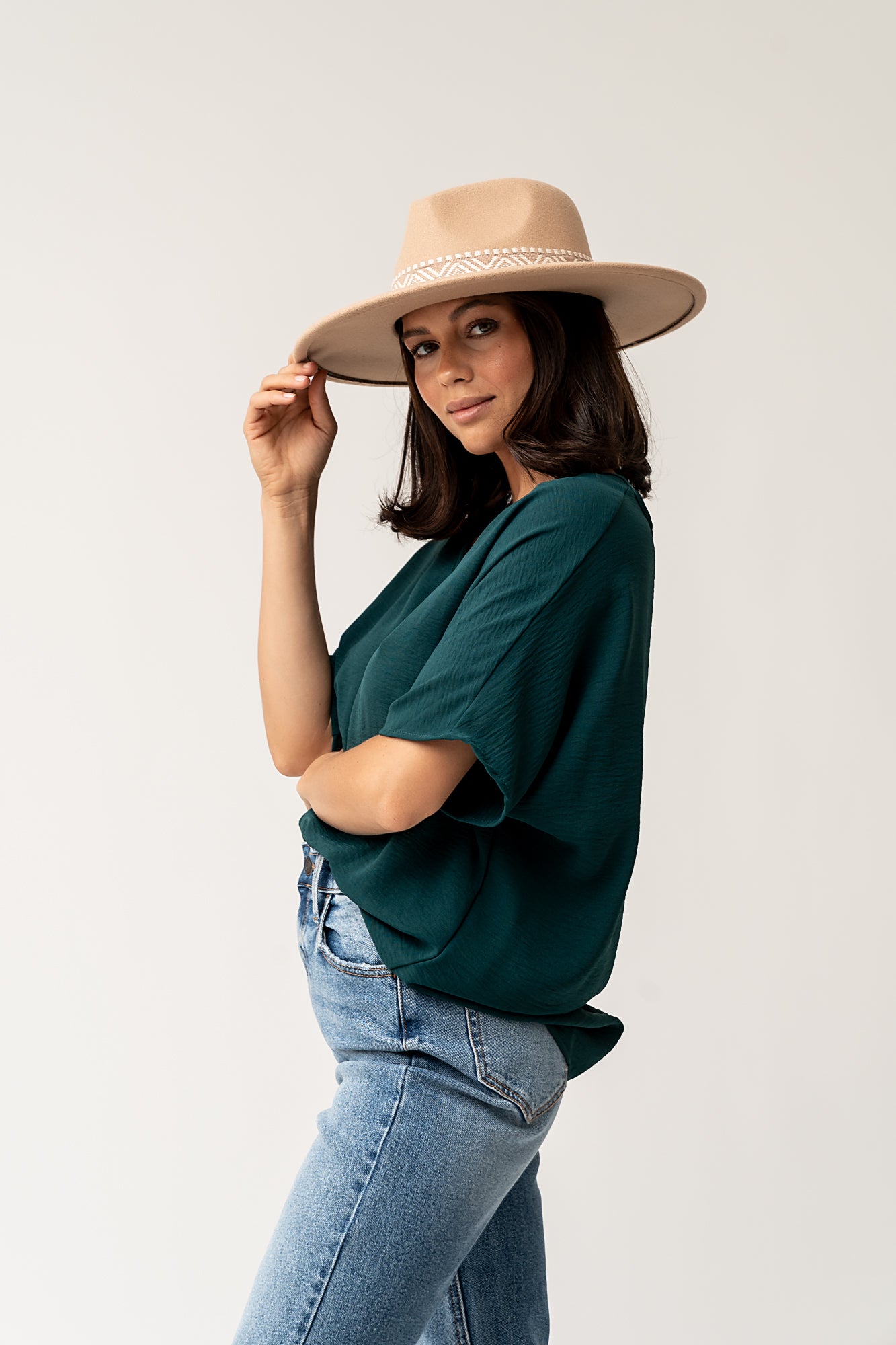 Haven Blouse in Emerald Clothing Holley Girl 